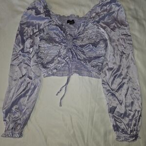 Elegant Lavender Ruched Women's Top